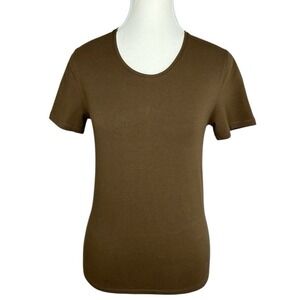 Everlane‎ Womens Supima Cotton Scoopneck Tee Cocoa Brown Short Sleeve Small NWT